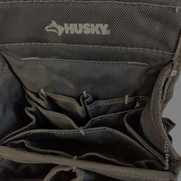 Husky Black Utility Tool Pouch With Adjustable Detachable Shoulder Strap - Picture 7 of 11